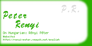 peter renyi business card