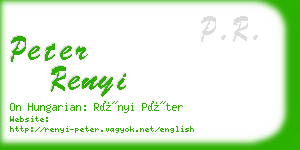 peter renyi business card
